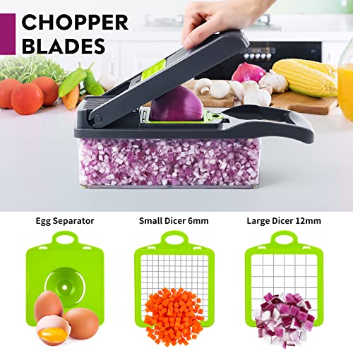 Vegetable Chopper Pro Onion Chopper - Artbros 13 in 1 Multi-Functional Food  Chopper Kitchen Mandoline Slicer Veggie Dicer Cutter with Container - Pink